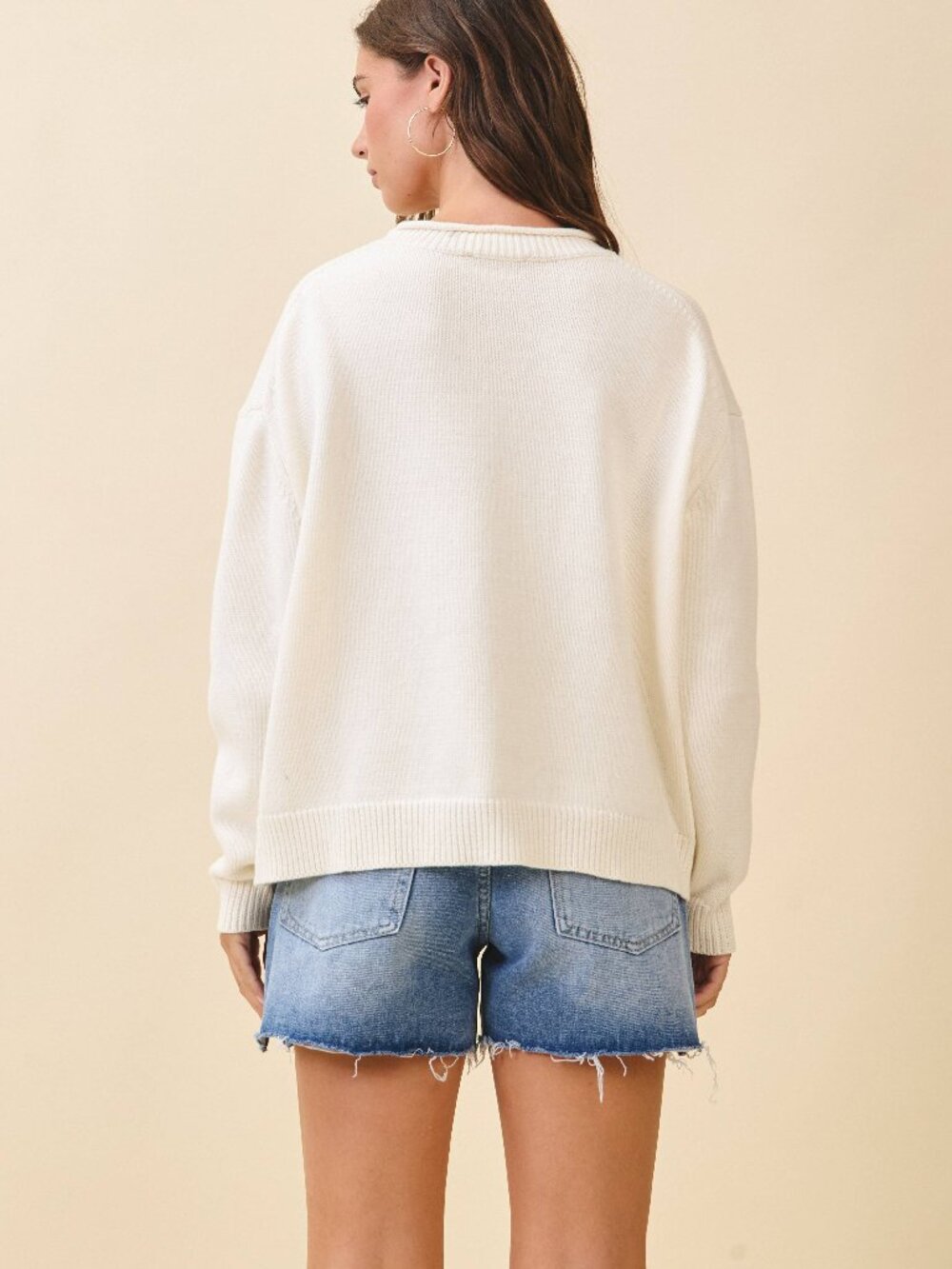 Tomato Italian Summer Roll Neck Sweater Ivory NWT - Picture 2 of 2